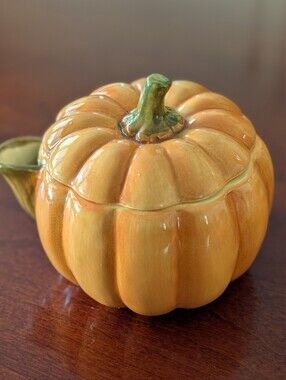 Vintage Otagiri Pumpkin Lidded Creamer